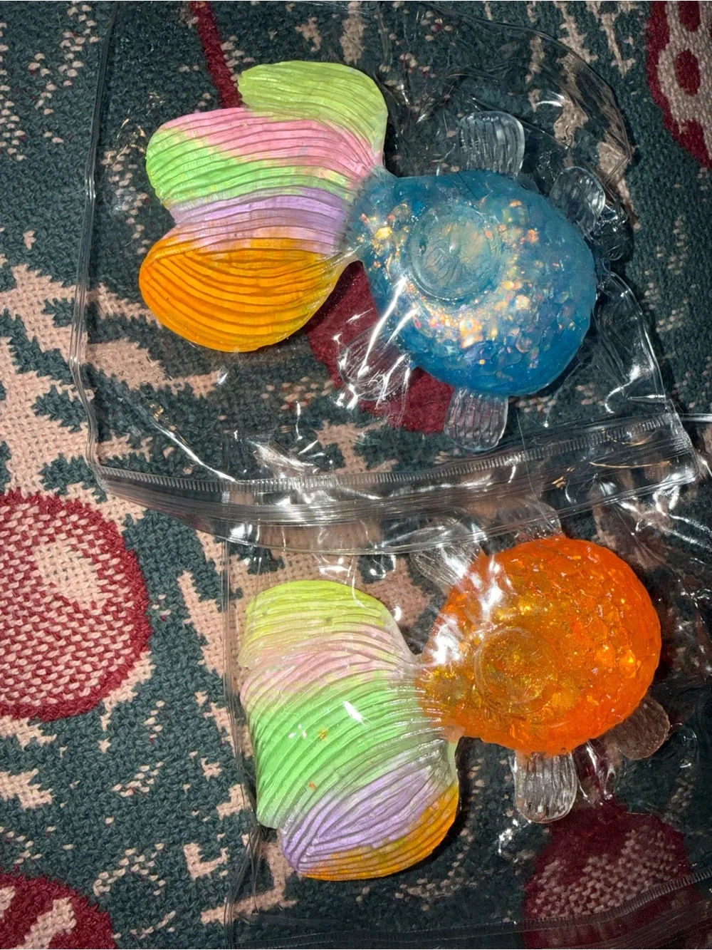 Colorful Blue Orange Squishy Fish Bundle of 2 NEW